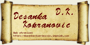 Desanka Kopranović vizit kartica